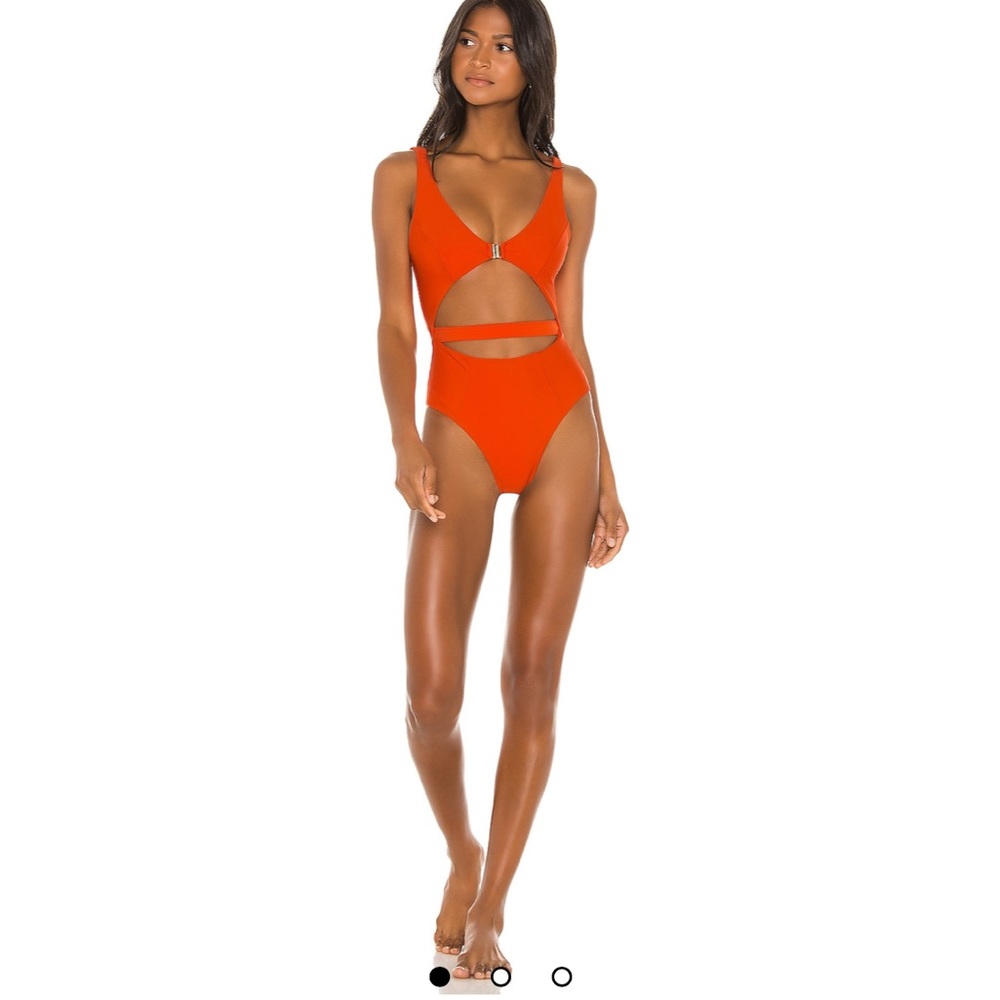 Lovewave gin one piece swimsuit. Vibrant Orange Cutout One-Piece Swimsuitl